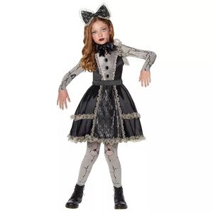 Kids Black and Gray Doll Costume